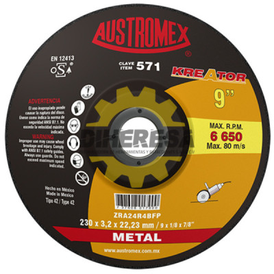 Austromex 571 Disco con centro deprimido para corte de metal
