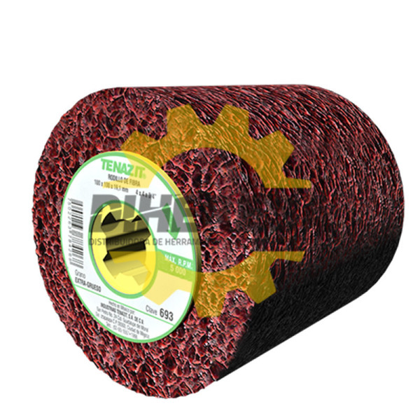 Austromex 693 Rodillo de fibra rojo de 100 x 100 x 19.1 mm