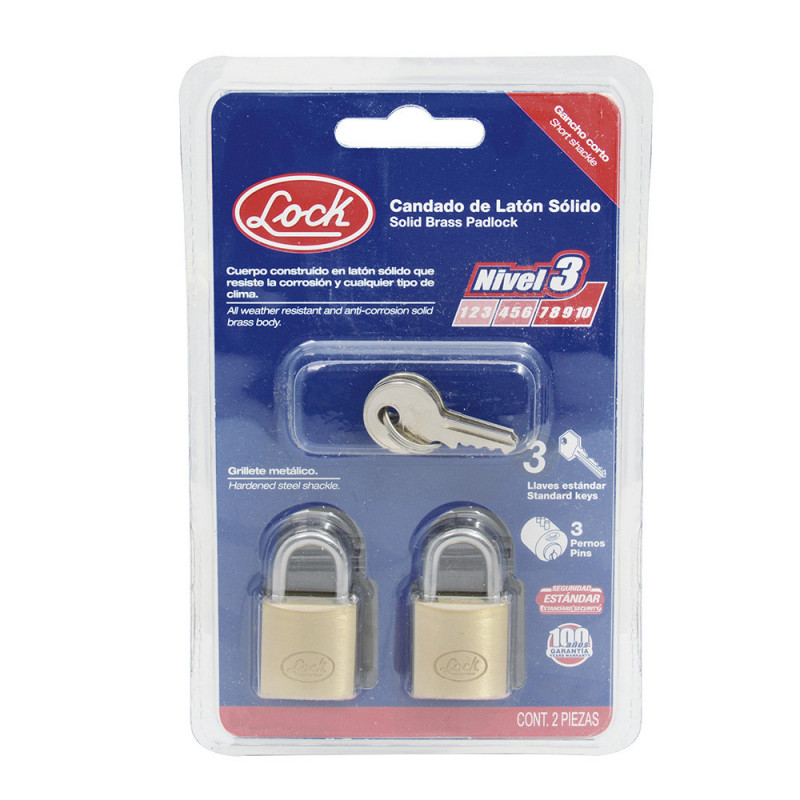 L20S25EB LOCK Candado de latón llave estándar 2 piezas 25mm Lock | DIHERESA L20S25EB LOCK Candado de latón llave estándar 2 piezas 25mm Lock | DIHERESA