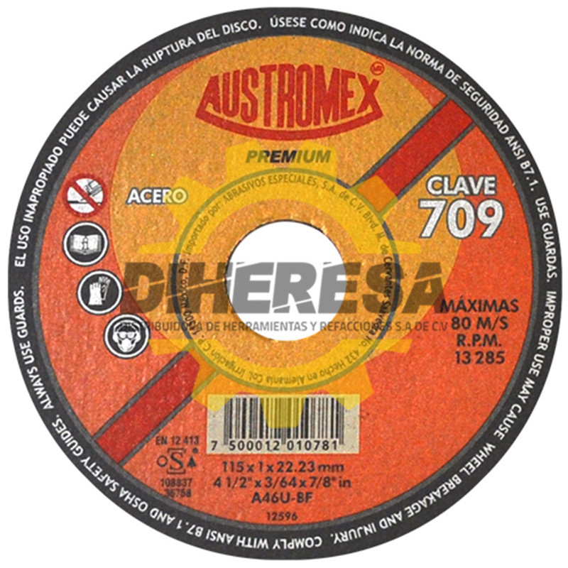 Austromex 709 Disco para corte de metal Austromex 709 Disco para corte de metal