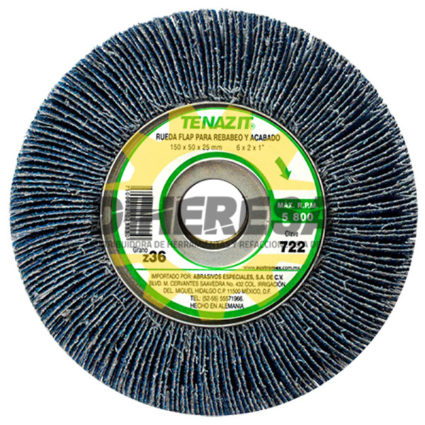 Austromex 722 Rueda flap de Zirconio grano 36