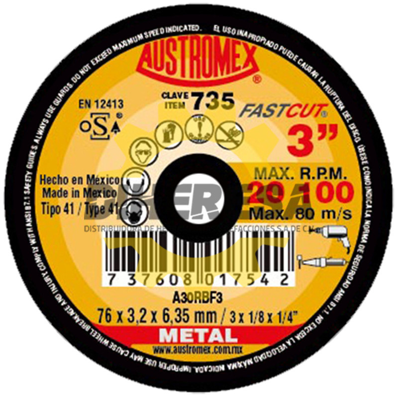 Austromex 735 Disco para corte de metal Austromex 735 Disco para corte de metal