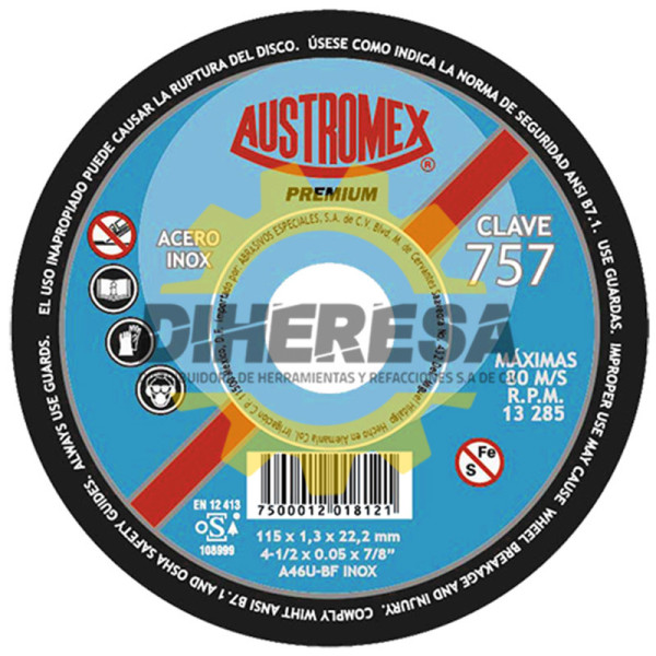 Austromex 757 Disco para corte de metal