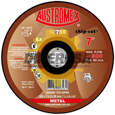 Austromex 759 Disco para corte de metal