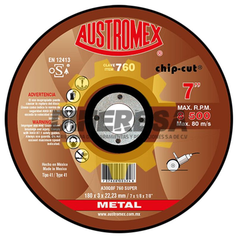 Austromex 760 Disco para corte de metal Austromex 760 Disco para corte de metal