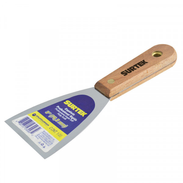 123083 SURTEK Espátula rígida mango de madera 3" Surtek | DIHERESA