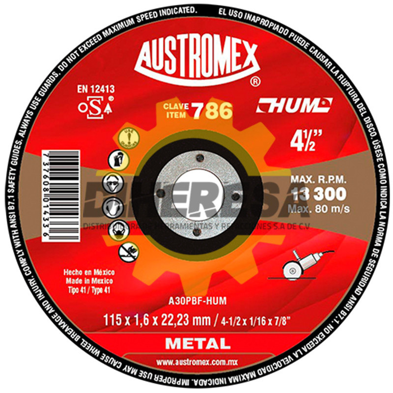 Austromex 786 Disco para corte de metal Austromex 786 Disco para corte de metal