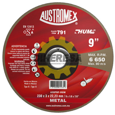 Austromex 791 Disco para corte de metal