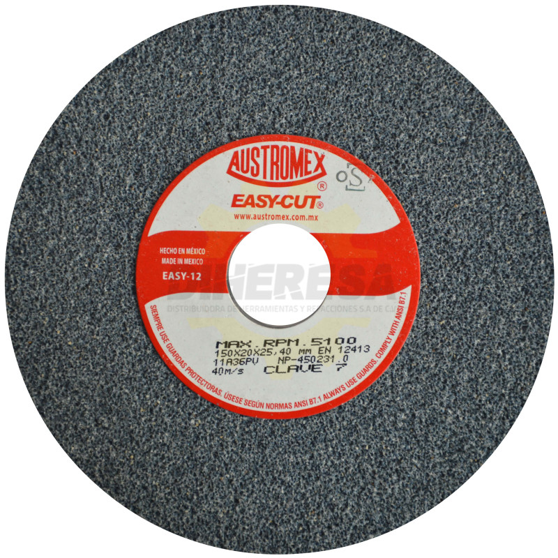Austromex 7 Rueda abrasiva vitrificada para esmerilado de acero Easy-cut Austromex 7 Rueda abrasiva vitrificada para esmerilado de acero Easy-cut