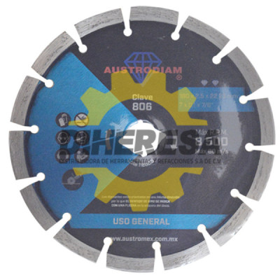 Austromex 806 Disco de diamante azul segmentado Uso General