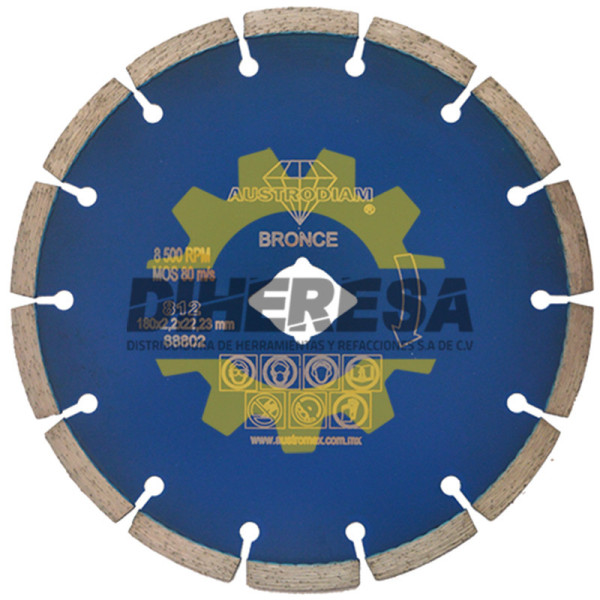 Austromex 812 Disco de diamante azul segmentado Uso General