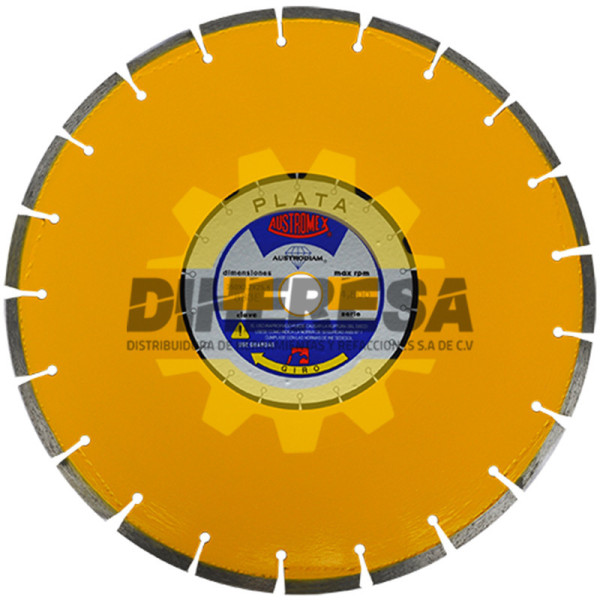 Austromex 833 Disco de diamante amarillo segmentado Asfalto