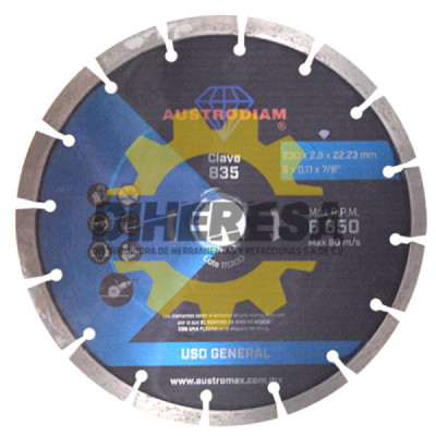 Austromex 835 Disco de diamante azul segmentado Uso General
