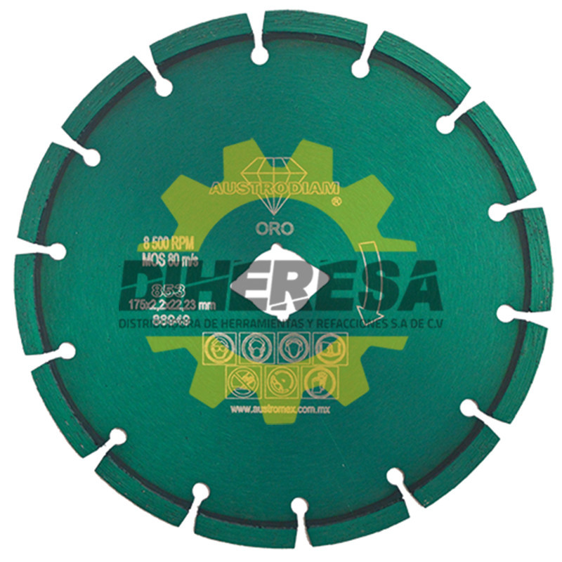 Austromex 853 Disco de diamante verde segmentado Granito