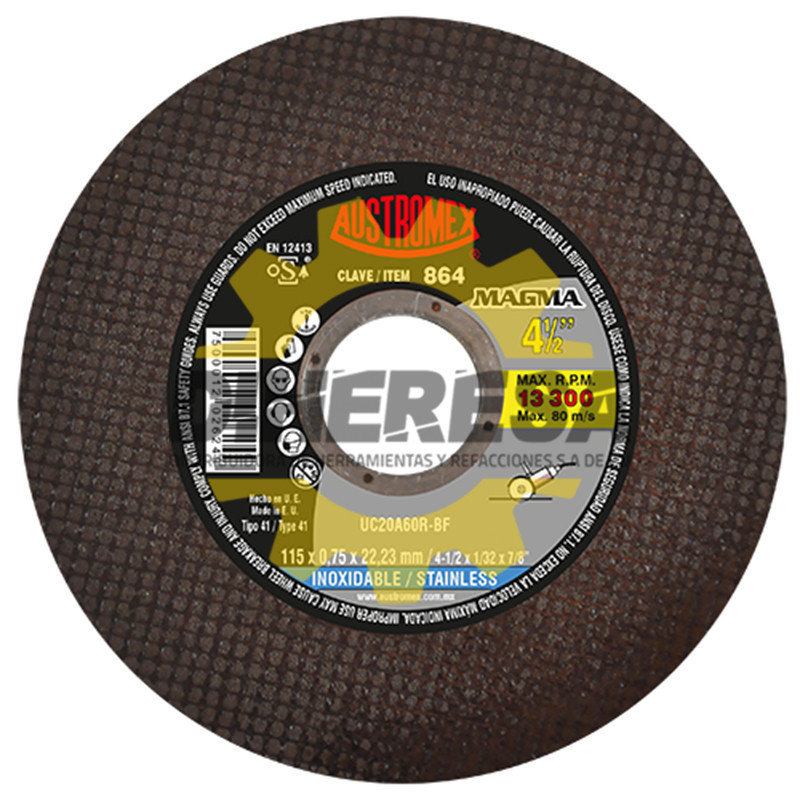 Austromex 864 Disco ultra preciso para corte de acero inoxidable Magma Austromex 864 Disco ultra preciso para corte de acero inoxidable Magma
