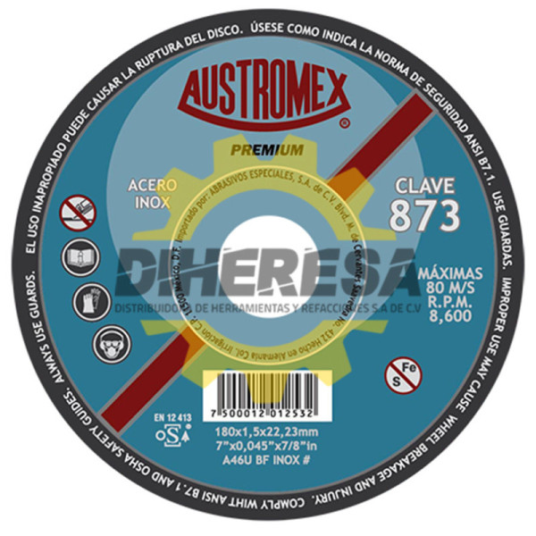 Austromex 873 Disco para corte de metal