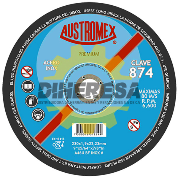 Austromex 874 Disco para corte de metal