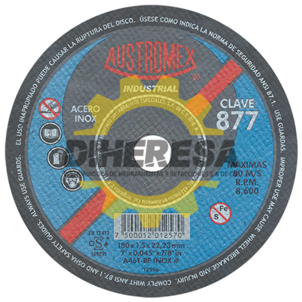 Austromex 877 Disco para corte de metal