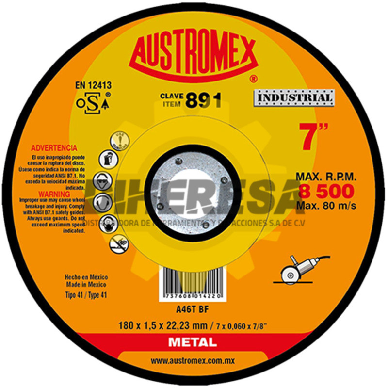 Austromex 891 Disco para corte de metal