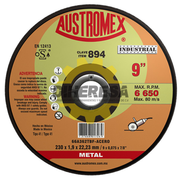 Austromex 894 Disco para corte de metal