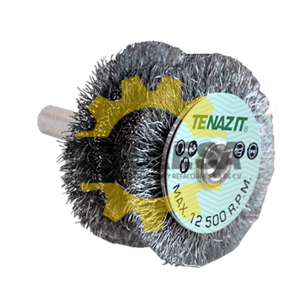 Austromex 895 Cepillo ondulado con vástago X Brush para limpieza externa de cuerpos cilíndricos.