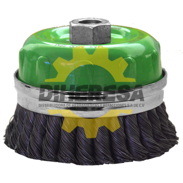 Austromex 963 Cepillo tipo copa de Alambre trenzado