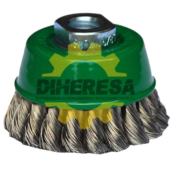 Austromex 967 Cepillo tipo copa de Alambre inoxidable trenzado
