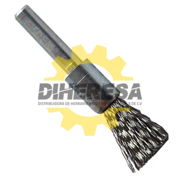 Austromex 972 Cepillo tipo copa de Alambre inoxidable ondulado con vástago