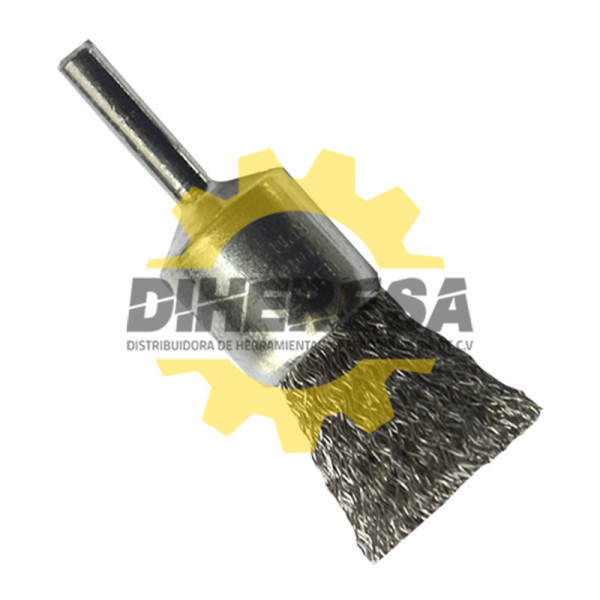 Austromex 980 Cepillo tipo copa de Alambre inoxidable ondulado con vástago