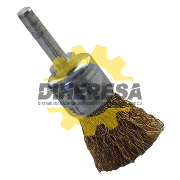 Austromex 990 Cepillo de Alambre ondulado Latonado con vástago