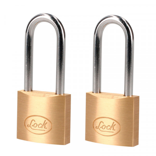L20L25EB LOCK Candado de latón largo llave estándar 2 piezas 25mm Lock | DIHERESA
