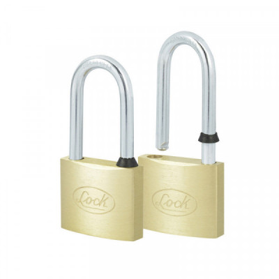 14CA LOCK Juego de 2 candados latón gancho largo 40mm Lock | DIHERESA