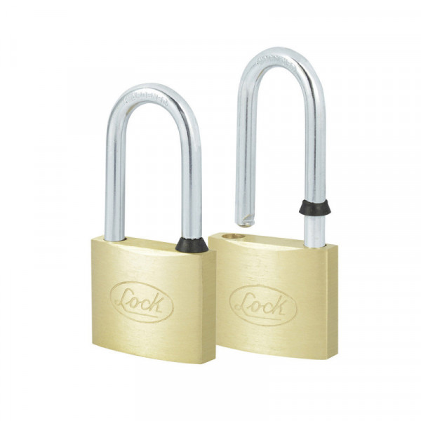 14CA LOCK Juego de 2 candados latón gancho largo 40mm Lock | DIHERESA