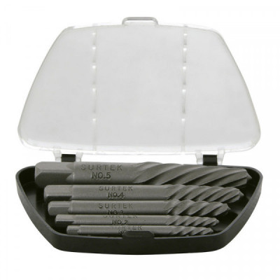 107040 SURTEK Juego de extractor"cola de cochino" para tornillos 5 piezas Surtek | DIHERESA