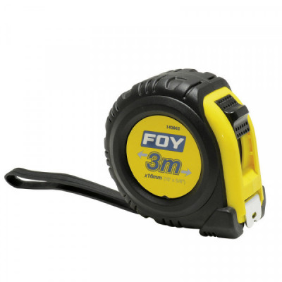 142062 FOY Flexómetro anti impacto 3m x 1/2  pulgadas