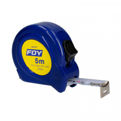 142121 FOY Flexómetro 5m x 3/4  pulgadas  azul