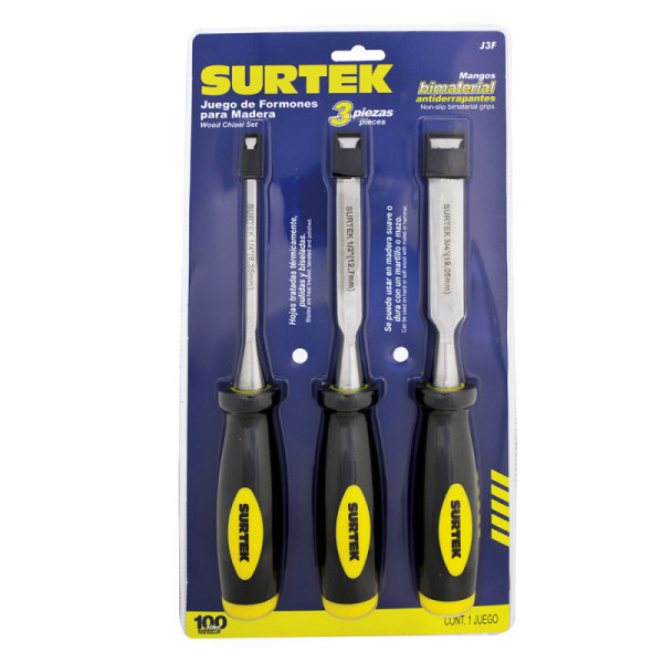 J3F SURTEK Juego de 3 formones 1/4 1/2 y 3/4" Surtek | DIHERESA