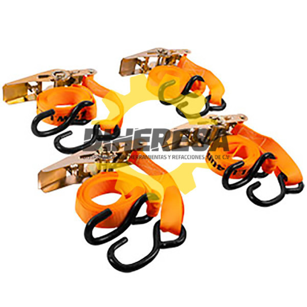 CR5004 JGO DE 4 SUJETACARGAS 1'' 3MT CON MATRACA DOGOTULS | DIHERESA