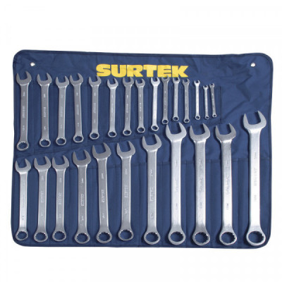 COM27M SURTEK Juego de 26 llaves combinadas satinadas 12 puntas métricas Surtek | DIHERESA