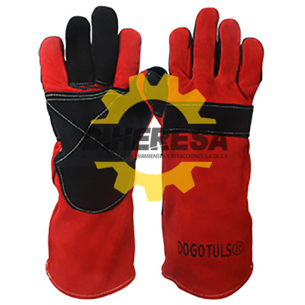 HW3032 GUANTE SOLDADOR CEJILLA REFUERZO ROJO DOGOTULS | DIHERESA