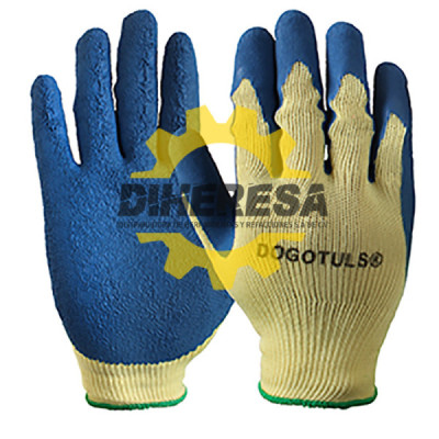 JS3002 GUANTE CON PALMA CUBIERTO LATEX AZUL DOGOTULS | DIHERESA