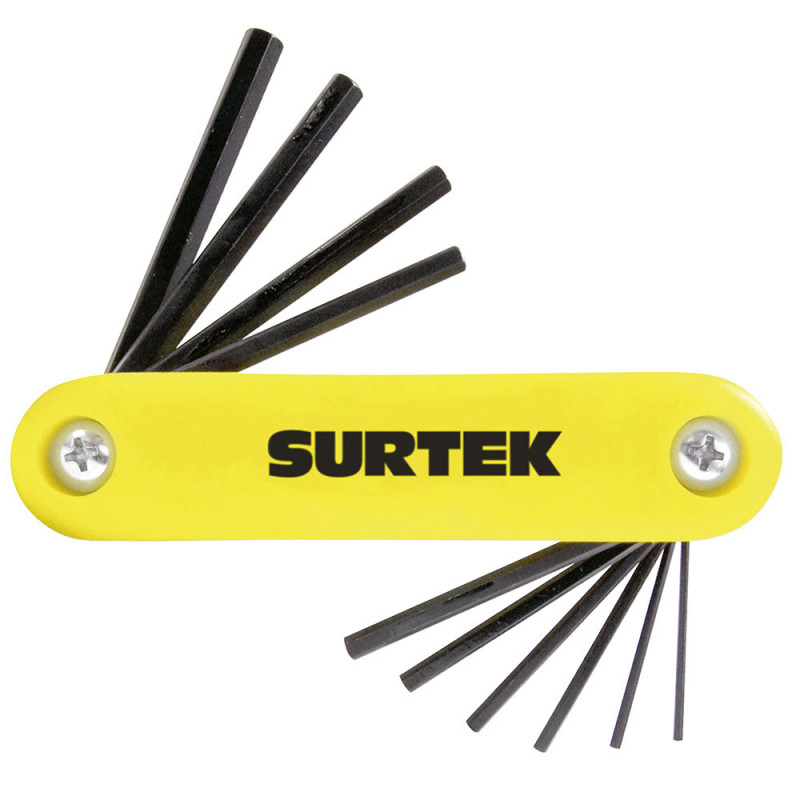 ALLFNP10 SURTEK Juego de 7 llaves hexagonales en pulgadas tipo navaja Surtek | DIHERESA ALLFNP10 SURTEK Juego de 7 llaves hexagonales en pulgadas tipo navaja Surtek | DIHERESA
