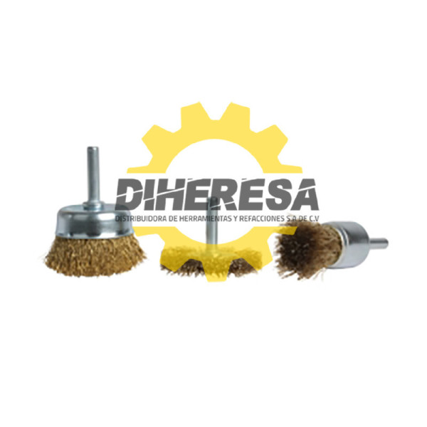 NI0117 CEPILLOS DE ALAMBRE LATON JUEGO 3PZS DOGOTULS | DIHERESA