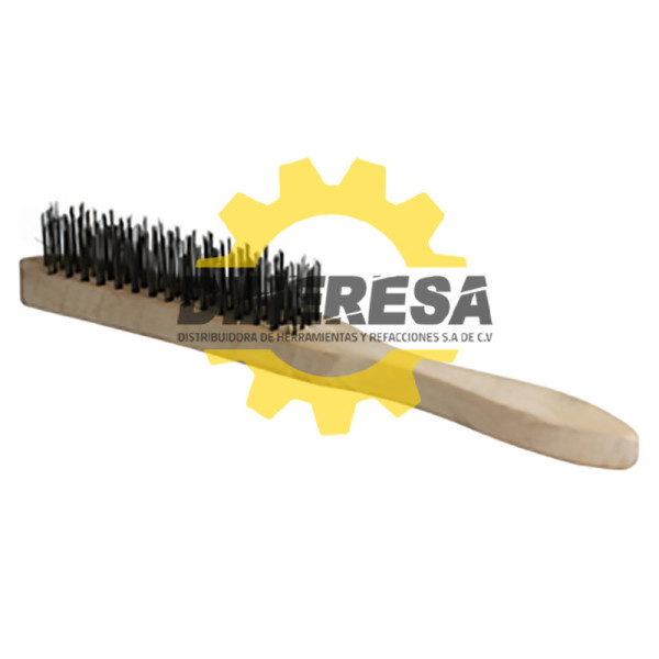 NI0118 CEPILLO DE ALAMBRE MANGO MADERA  4X15 DOGOTULS | DIHERESA