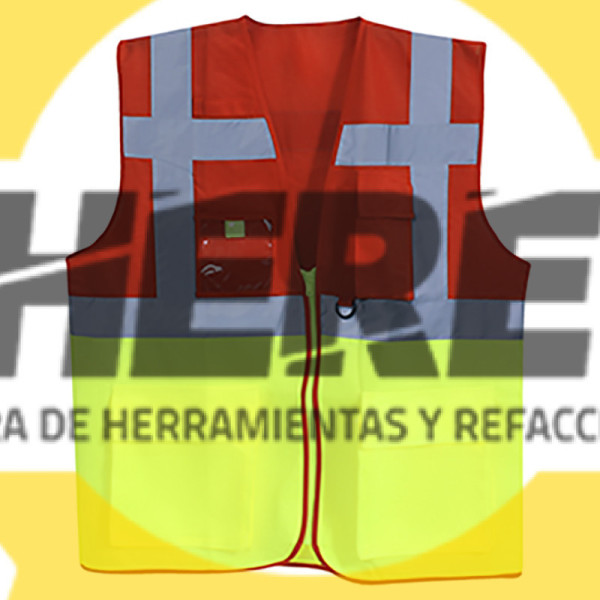 QB3045 CHALECO BICOLOR ALTA VISIBILIDAD EG ROJO DOGOTULS | DIHERESA