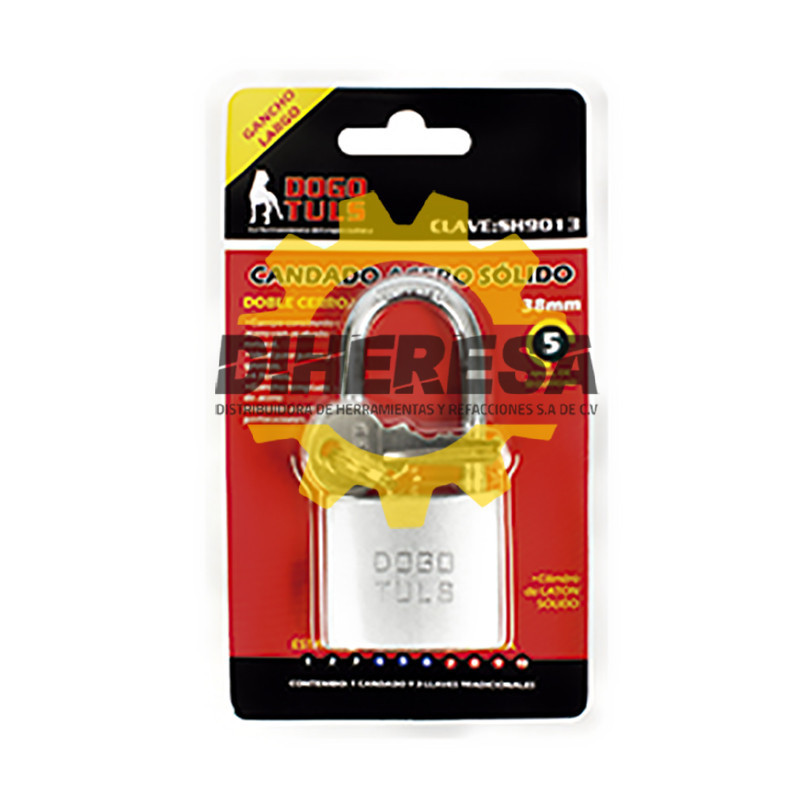 SH9013 CANDADO DE HIERRO 38MM GANCHO LARGO DOGOTULS | DIHERESA SH9013 CANDADO DE HIERRO 38MM GANCHO LARGO DOGOTULS | DIHERESA