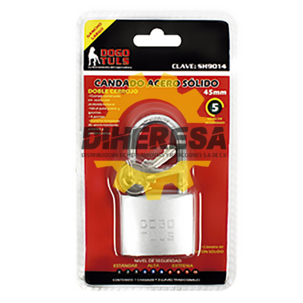 SH9014 CANDADO DE HIERRO 45MM GANCHO LARGO DOGOTULS | DIHERESA
