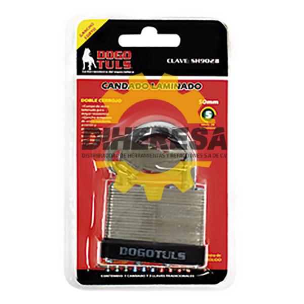 SH9028 CANDADO LAMINADO 50mm  GANCHO CORTO DOGOTULS | DIHERESA