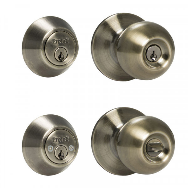 MY-CT5362BOLA-US5 LOCK Combo pomo bola doble latón antiguo LOCK | DIHERESA