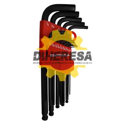TF2215 JGO 13 LLAVES BOLA LARGA .05-3/8'' HEX DOGOTULS | DIHERESA